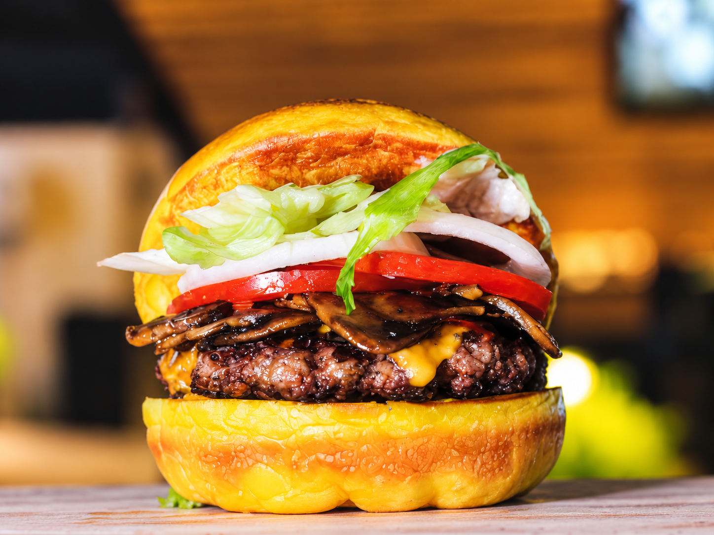 Sliders beef burger with mushrooms